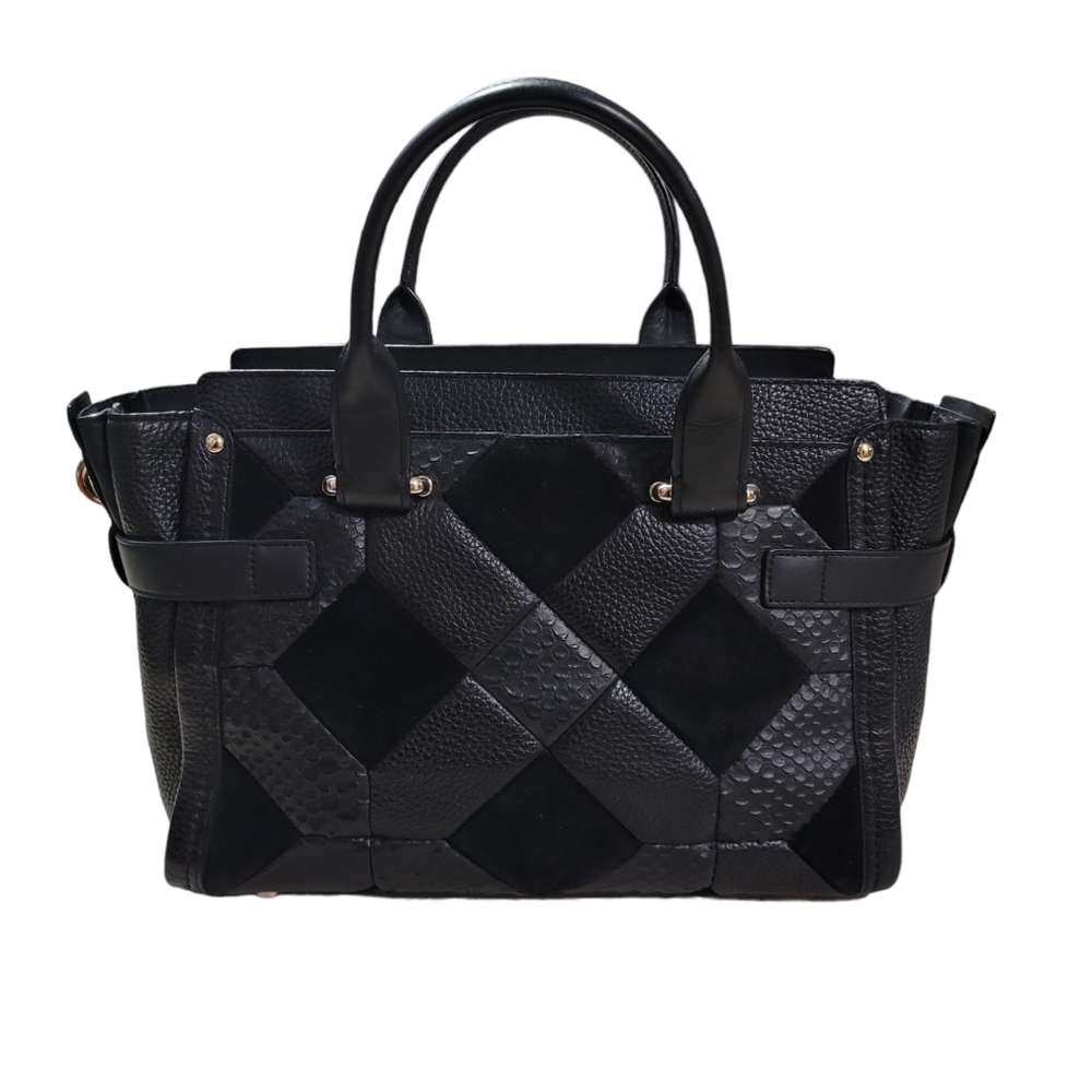 Coach Swagger Black Patchwork Satchel Handbag - image 3